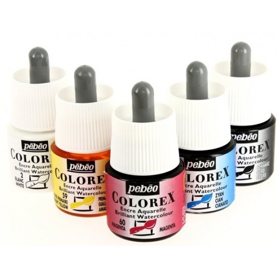 Pebeo COLOREX BOX OF 5 ASSORTED 45 ML BOTTLES